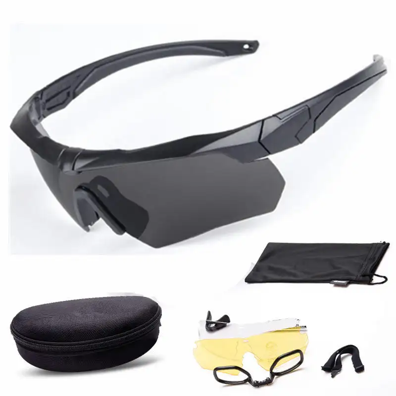 JinTeng 2023 kacamata taktis, kacamata khusus anti-tembakan UV 400 Motor Olahraga tahan benturan kacamata olahraga luar ruangan CS kacamata permainan