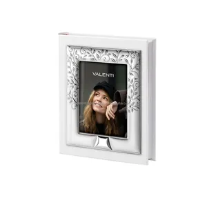 100% Made in Italy Elegant and Durable Album with Shiny and mat Silver photo frame with Tree of Life - 25x30cm for Gift Idea