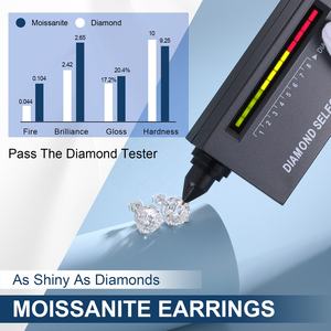 Boucles d'oreilles clous classiques 4 griffes en moissanite 0,1 à 4 carats, or blanc, <span class=keywords><strong>argent</strong></span> sterling <span class=keywords><strong>925</strong></span>, moissanite VVS, pour hommes et femmes - Product Image 4