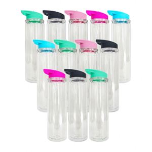 Reusable Portable 15Oz Double Wall Acrylic Water Bottle Pre Drilled Plastic Sports Bottles Snow Globe 10 Oz Kids <b>Cup</b> - Product Image 1