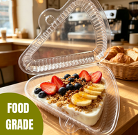 Boîte à gâteau triangulaire avec logo personnalisé, boîte à mousse en plastique PET transparent, emballage empilable pour cheesecake, pour présentation en boulangerie