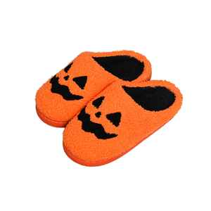 Autumn Winter <b>Indoor</b> Home for <b>Slippers</b> Cute Korean Style Pumpkin Cotton Thick Bottom Non-Slip Cross-Border Cartoons TPR for Men - Product Image 1