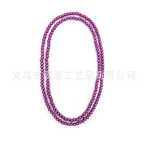 Purple Imitation Pearl Necklace <b>Bracelet</b> Earring <b>Set</b> Geometric Design Women's Party Jewelry Fashion Accessory - Product Image 2