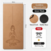 Tapis de yoga en liège antidérapants et absorbants pour Pilates, usage domestique et en studio, vente en gros, OEM, personnalisation, fourniture directe usine