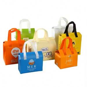 Eco-Friendly Custom Logo Black Nonwoven Insulated Lunch Take Away Bag <b>Recyclable</b> Takeout Food Delivery <b>Backpack</b> for Sandwich - Product Image 3