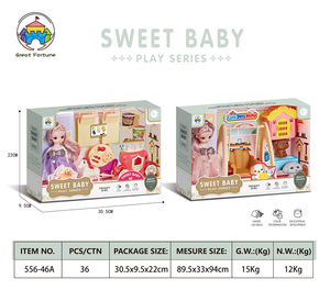 Vente chaude doux bébé jouer série jouets bébé poupées jouets avec chariot et lit pour enfants jouets éducatifs - Product Image 3