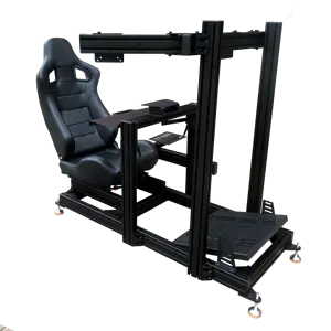 Preto estrutura de alumínio Simulator jogo racing 4080 perfil extrusão para nível profissional sim corrida cockpit kit