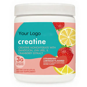 Suplemento de Creatina en Polvo OEM para Mujeres, 3g de Monohidrato de Creatina con Extracto de Diente de León, Uva Ursi y Arándano, Sabor Limonada de Fresa - Product Image 3