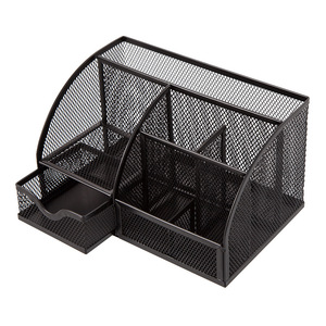Organisateur de bureau et <span class=keywords><strong>scolaire</strong></span> de haute qualité, multifonctionnel, 7 compartiments, en métal noir, forme carrée - Product Image 5