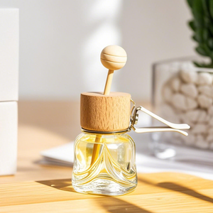 Custom Clear <b>Empty</b> Perfume Glass <b>Bottle</b> 6ml 8ml10ml 12ml Irregular Shape Car Glass Perfume <b>Bottle</b> with Wooden Lid for Home Decor - Product Image 6