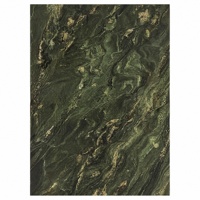 Dalle de pierre frittée polie vert émeraude avec veinage vert doré pour comptoir, mur, sol, hôtel, villa, intérieur