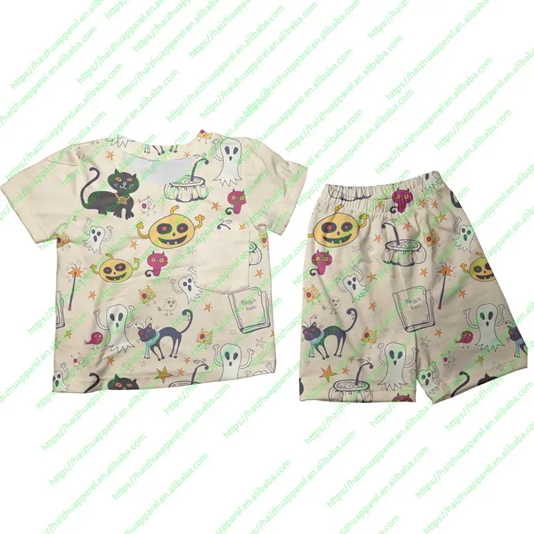 Bd1-1 Kinder zwei Stück Tasche Kurzarm Shirt und Shorts Set Kinder tragen Baby Mädchen Sommerkleid ung Baby Boy Anzüge