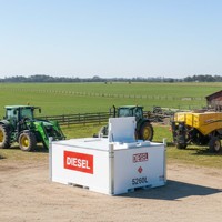 Réservoir de carburant autoportant de 1500 gallons à double paroi, station-service mobile avec pistolet de distribution automatique et jauge de niveau, en promotion en Australie
