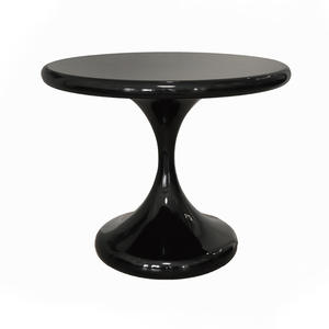 Mesa de comedor de tulipán de estilo moderno personalizable Base redonda de madera con soporte de vidrio para el hogar o el apartamento Tamaño personalizable - Product Image 1