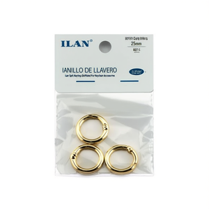 Portachiavi ILLAN Split da 25mm Placcato Oro per Accessori Portachiavi - Product Image 2