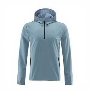 <b>Half</b> <b>Zip</b> Varsity <b>Jacket</b> <b>Men</b> Waterproof Plain Dyed Bonded Gym Clothes Run Windbreak Zipper Blank Wear Mesh Lining Custom Nylon - Product Image 3