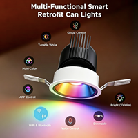 Spot encastré intelligent COB LED 10W, CRI 90 élevé, dimmable, 220V, fixation à clip à ressort pour éclairage commercial