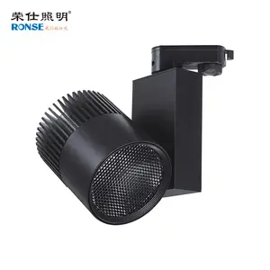 RONSE 상업용 눈부심 방지 스포트라이트 30w Led 소매점 조명 Ceil 스팟 레일 트랙 램프 40w Led 트랙 블랙 조명기구