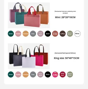 Sac fourre-tout réutilisable en non-tissé avec logo personnalisé, sac de shopping durable et lavable pour la publicité et les cadeaux - Product Image 6