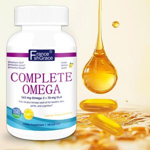 Étiquette personnalisée Omega Softgel Omega-3 pour une peau saine et une cognition positive, 180 gélules, complément d'oméga pour adultes - Product Image 1
