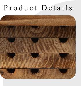 บ้านผึ้งไม้แบบ<span class=keywords><strong>ใหม่</strong></span>พร้อมรูเจาะสำเร็จรูป โรงแรมผึ้ง กล่องรังแมลง สำหรับสวนภายนอก กล่องแขวนต้นไม้ ติดผนัง - Product Image 4