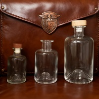 Bouteilles en verre cylindriques personnalisées de 120 ml/270 ml/375 ml/500 ml avec bouchon en liège pour boissons/vin, étiquette personnalisée, décoration avec estampage doré