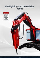 Robot de démolition sur chenilles télécommandé avec marteau hydraulique pour chantier de construction