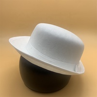 Chapeau en feutre de laine pour femme, chapeau d'uniforme de sécurité, chapeau d'officier, chapeau de parade blanc en maille, chapeau melon