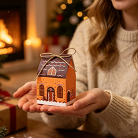 Boîte cadeau de Noël personnalisée en gros avec logo, emballage de luxe festif en papier pour bonbons, chocolats et biscuits