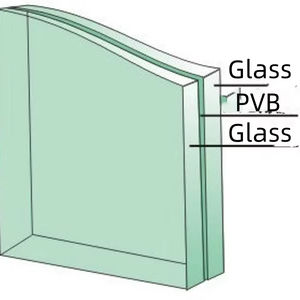 Cloison en verre transparente sans cadre sur mesure pour bureau intérieur, salle de bain extérieure, cloison insonorisée à vue complète pour escalier - Product Image 2
