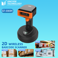 Lecteur de codes à barres USB 1D 2D portable Xincode avec berceau de charge Lecteur de codes à barres sans fil Scan Qr Code à vendre GT-3303H