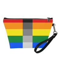 Pochette de maquillage personnalisée en PU Homoflexible Gay Rainbow avec anse pour les voyages, le rangement de cosmétiques dans la salle de bain et la vente en gros