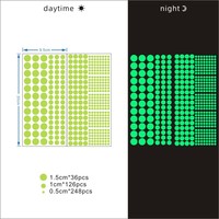 Étoiles lumineuses points circulaires autocollants fluorescents autocollants muraux lumineux pour décoration de chambre d'enfants