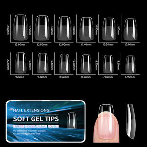 440/550 pièces Faux ongles en gel souple, capsules semi-mates pour le bout des doigts, forme amande, française, cercueil, couverture complète, extensions d'ongles artificiels - Product Image 6