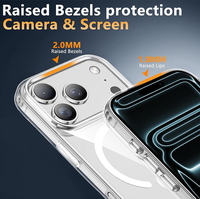Protection d'écran en verre trempé 9H transparente 2-en-1 et coque magnétique pour iPhone 17 18 Pro Max Air