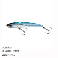 45g Edelstahl VIB Angelköder Schwimmköder mit Haken für Fluss- und Seefischerei