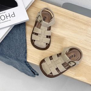 Sandalias de Verano para Niñas, Estilo Coreano, Tejidas, con Suela Suave Antideslizante, Punta Cerrada, para Bebés y Niñas Pequeñas, Modernas y de Color Sólido - Product Image 2