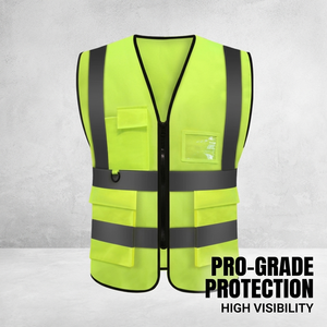 Gilet Riflettente ANSI Classe 2 Alta Visibilità LED Lampeggiante Impermeabile in Poliestere con Logo Personalizzato per Sicurezza in Cantiere - Product Image 4