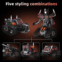 Kit de construction de robot programmable 5-en-1 Qintianzhu noir, modèle MOC STEM, jouet de puzzle créatif en plastique ABS, certifié CE