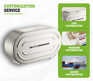 Dispensador de Papel Higiénico de Acero Inoxidable con Acabado Cepillado, Diseño Moderno de Doble Rollo Jumbo, Montado en la Pared, de FANDA Factory - Product Image 5