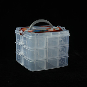 Multifunctional Three Layer Transparent Plastic Storage <b>Box</b> 18 Compartment Portable Cosmetic Case For Home Jewelry Organizers - Product Image 3