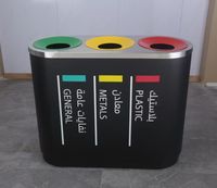 Kuge Commercial Poubelle extérieure en acier inoxydable trois en un Centre commercial Hôtel Rue Fournisseur de poubelles métalliques