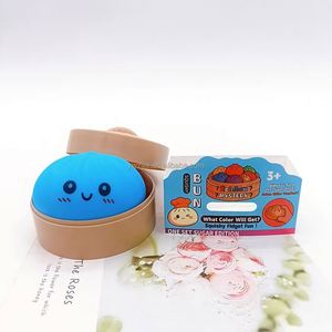 In-stock Colorful Promotional Toy Cute Glitter Dumpling Buns Squishy Stress Ball Smile Face Steamed Bun <b>Fidget</b> Toy with Steamer - Product Image 3