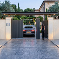 Portail coulissant moderne et minimaliste, automatique, pour villas, cours, en aluminium, entrée sécurisée, porte intelligente antivol, maison