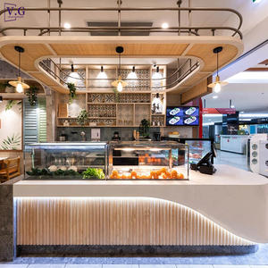 Comptoir de café pour glacier, comptoir de café commercial moderne, comptoir de café en marbre blanc - Product Image 3