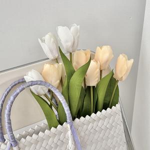 Flores de Tulipán Artificiales de Seda, Alta Simulación, Decoración del Hogar, Accesorios para Bodas, Blanco, Rosa Claro, Amarillo Lechoso, Primavera - Product Image 3