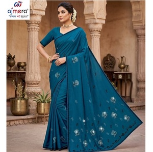 Sari de Algodón Ajmera Fashion Suti, Elegante, Estampado, Étnico, Tradicional, Suave, Cómodo, de Secado Rápido, para Todas las Temporadas, para Mujeres, Uso Diario - Product Image 1