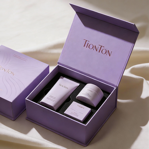 Boîte magnétique personnalisée et boîte cadeau blanc ivoire pour ensemble de soins de la peau et <span class=keywords><strong>emballage</strong></span> de luxe, impression sur papier fin - Product Image 2