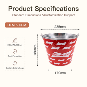 Cubos de Hielo para <span class=keywords><strong>Cerveza</strong></span> en Bares, Cubos de Agua de Hierro Galvanizado para Niños, Reciclables, Personalizables con Logotipo OEM - Product Image 2