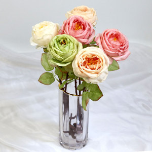 Rosas Artificiales Retro con Borde Simulado Quemado, Flores de Seda para Decoración del Hogar, Bodas y Fiestas - Product Image 3